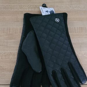 Black Quilted women's gloves